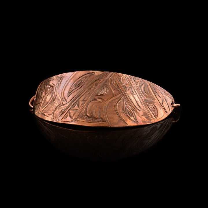 Copper Wolf & Moon Statement Necklace
