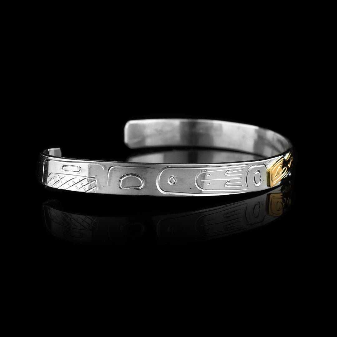1/4" Silver & Gold Eagle Cuff Bracelet - Artina's Jewellery