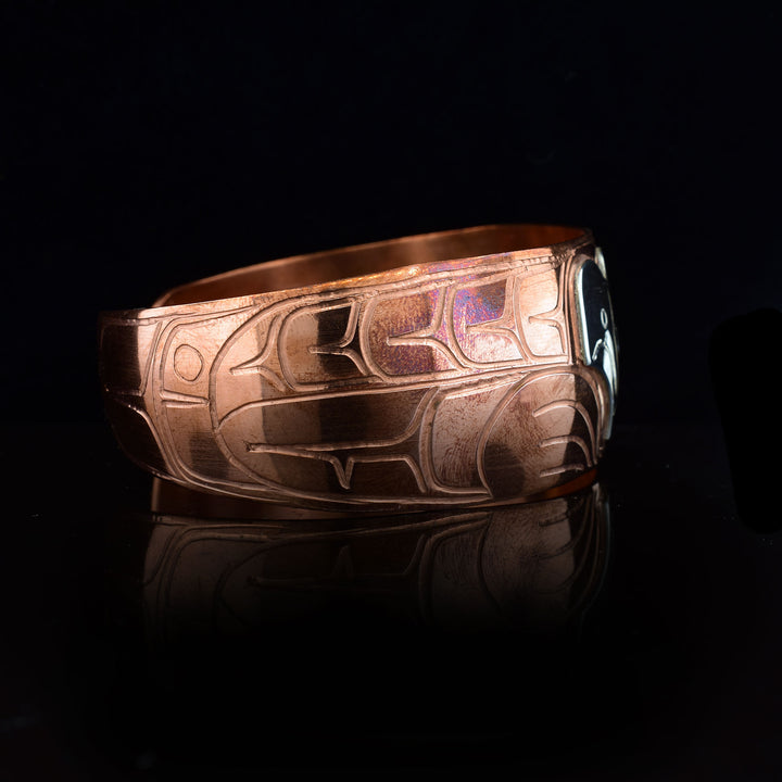 1" Copper and Sterling Silver Eagle Cuff