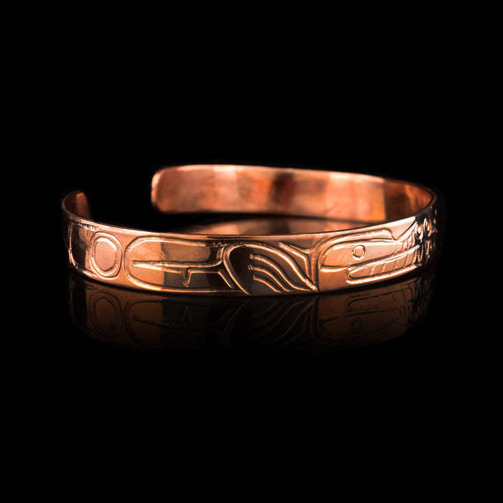 Thin 1/4" Copper Cuff Double Wolf - Artina's Jewellery