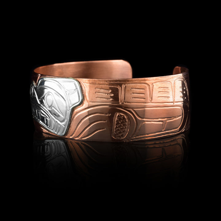 3/4" Copper and Sterling Silver Bear Cuff - Artina's Jewellery