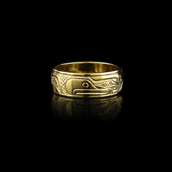 14K Gold Band Eagle Ring