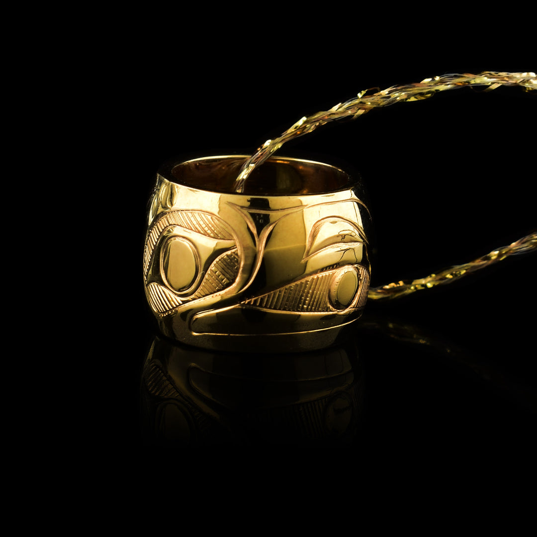 14K Gold Raven Spirit Bead