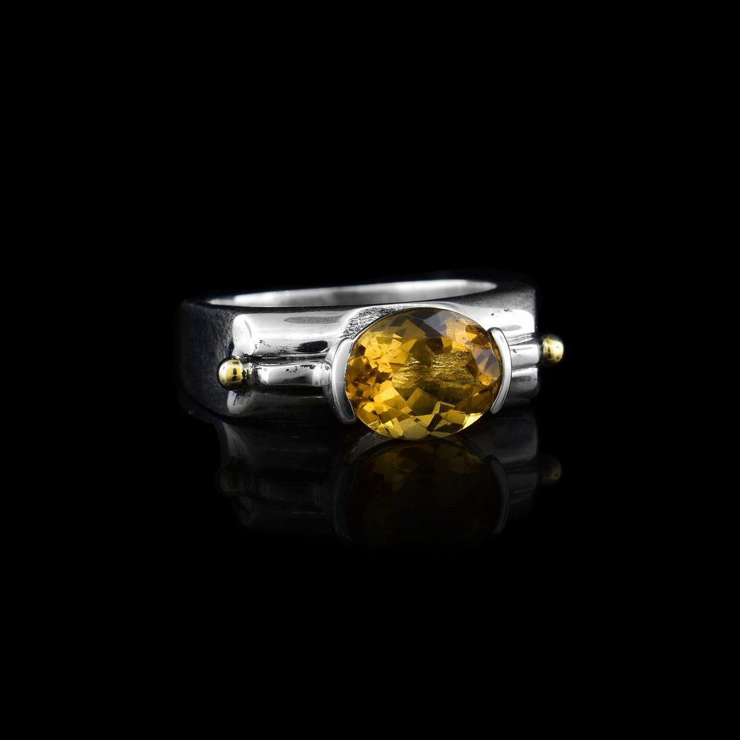 14k & Sterling Silver Citrine Ring