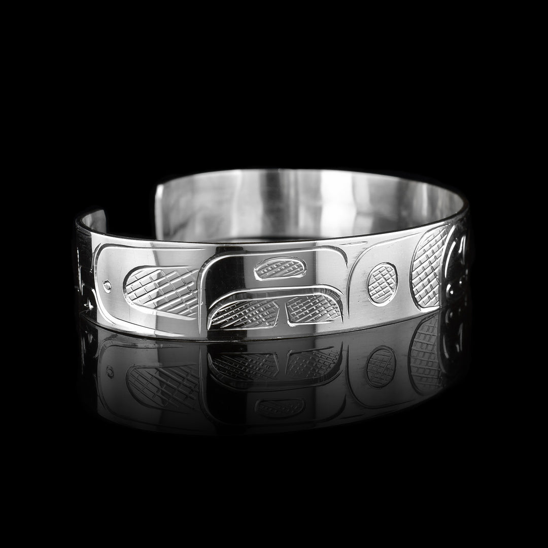 1/2" Large Sterling Silver Orca Cuff