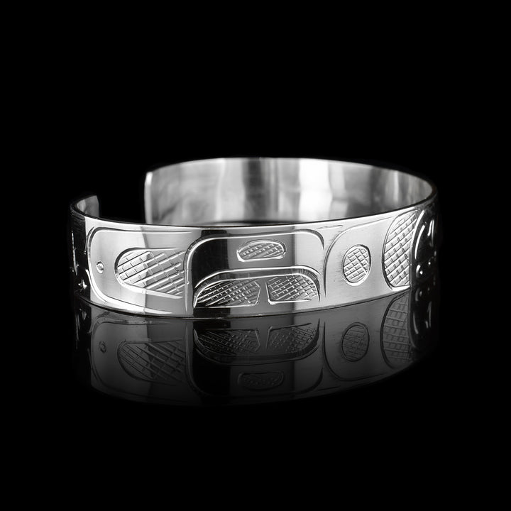 1/2" Large Sterling Silver Orca Cuff