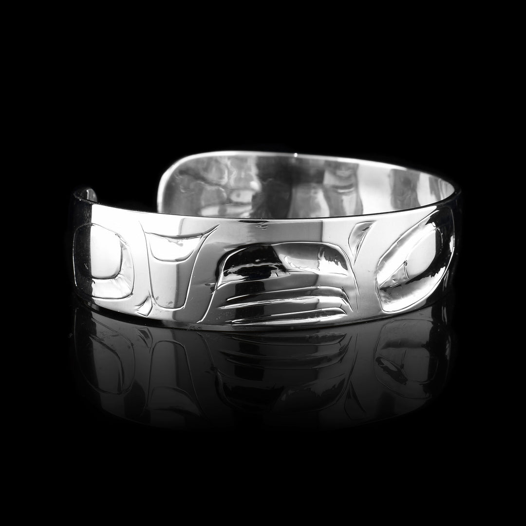 1/2" Serling Silver Double Raven Bracelet Cuff
