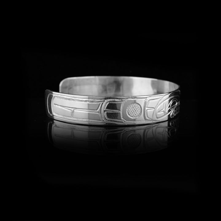 3/8" Sterling Silver Raven and Orca Bracelet