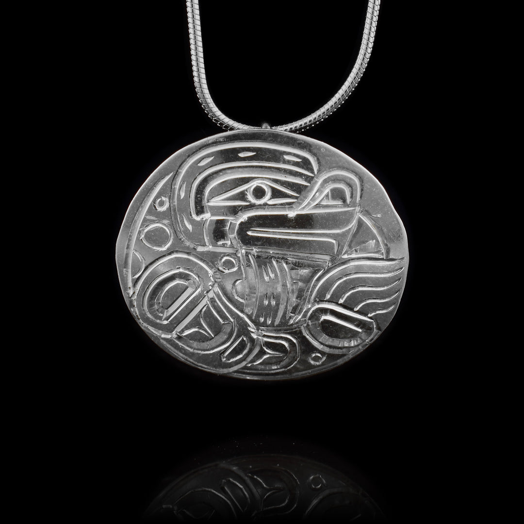 Sterling Silver Frog Circular Pendant