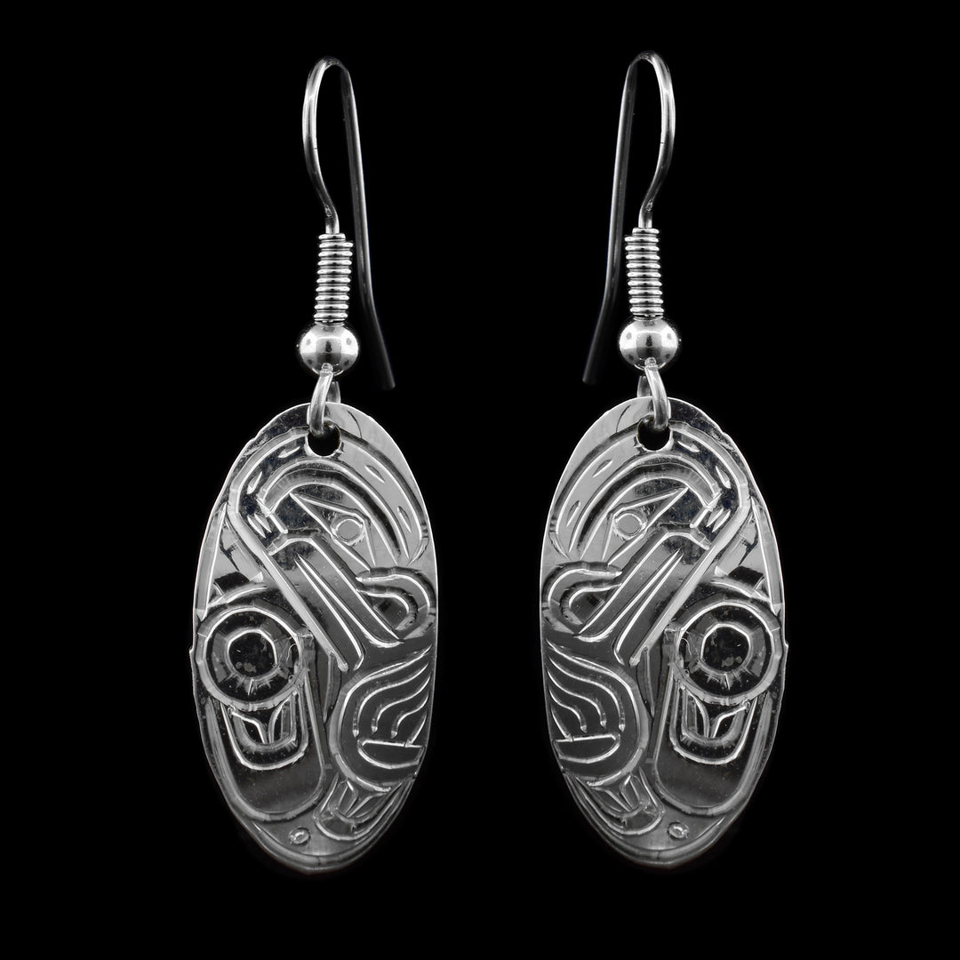 Sterling Silver Oval Frog Earrings