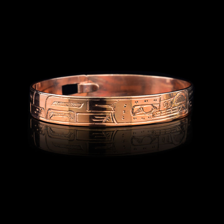 3/8" Copper Wolf Clasp Bracelet