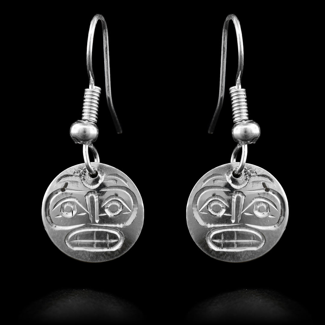 3/8" Sterling Silver Moon Earrings