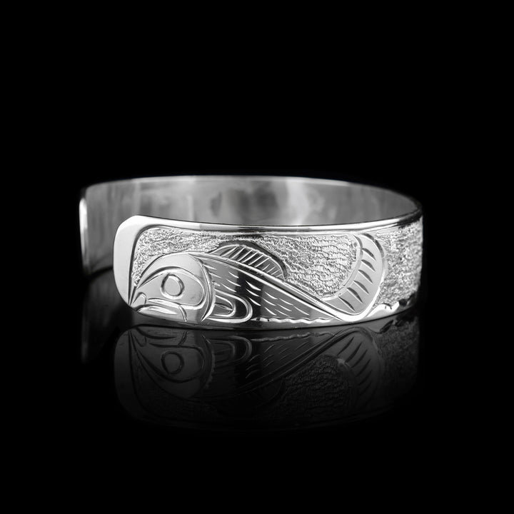 1/2" Sterling Silver Bear and Salmon Bracelet