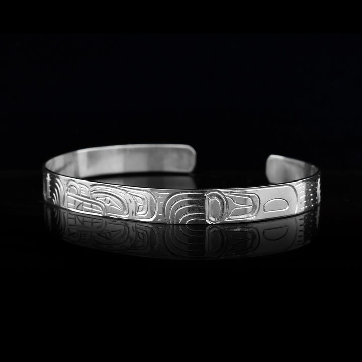 1/4" Sterling Silver Bear Cuff Bracelet