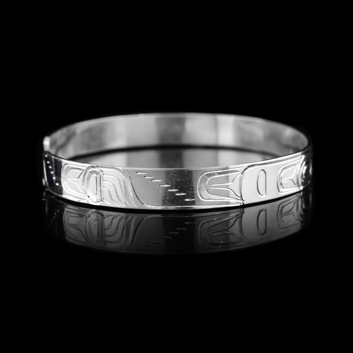 1/4" Sterling Silver Raven Cuff Bracelet