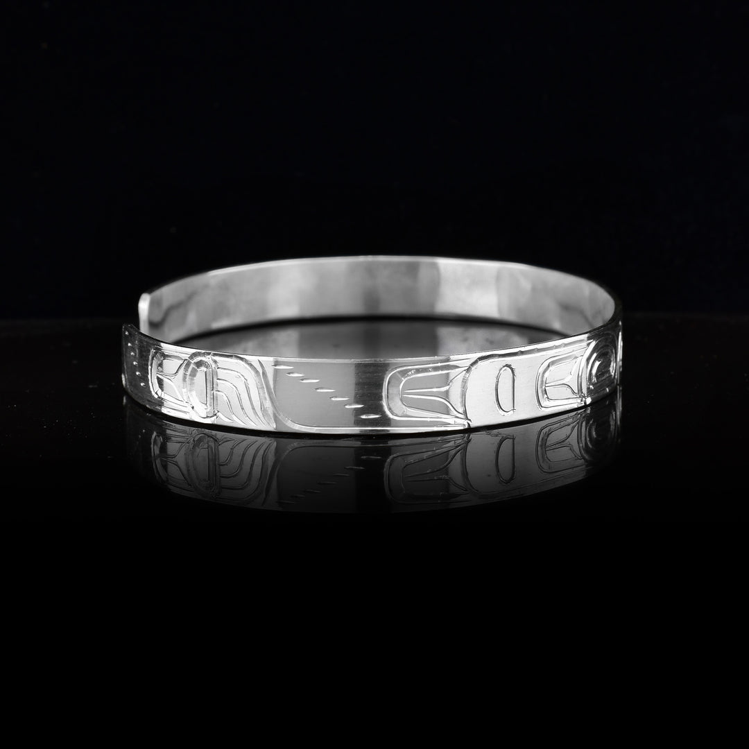 1/4" Sterling Silver Raven Cuff Bracelet