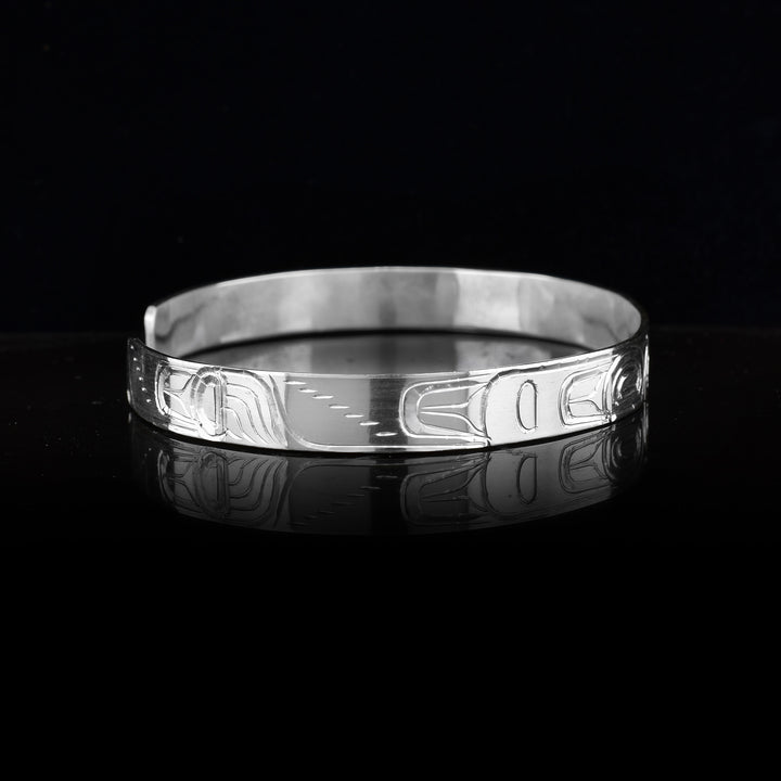 1/4" Sterling Silver Raven Cuff Bracelet