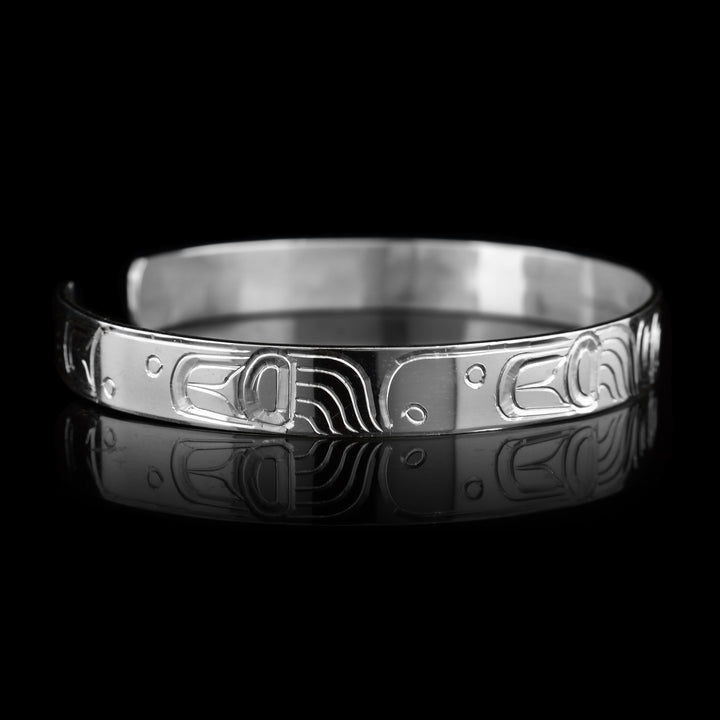 1/4" Sterling Silver Wolf Cuff Bracelet