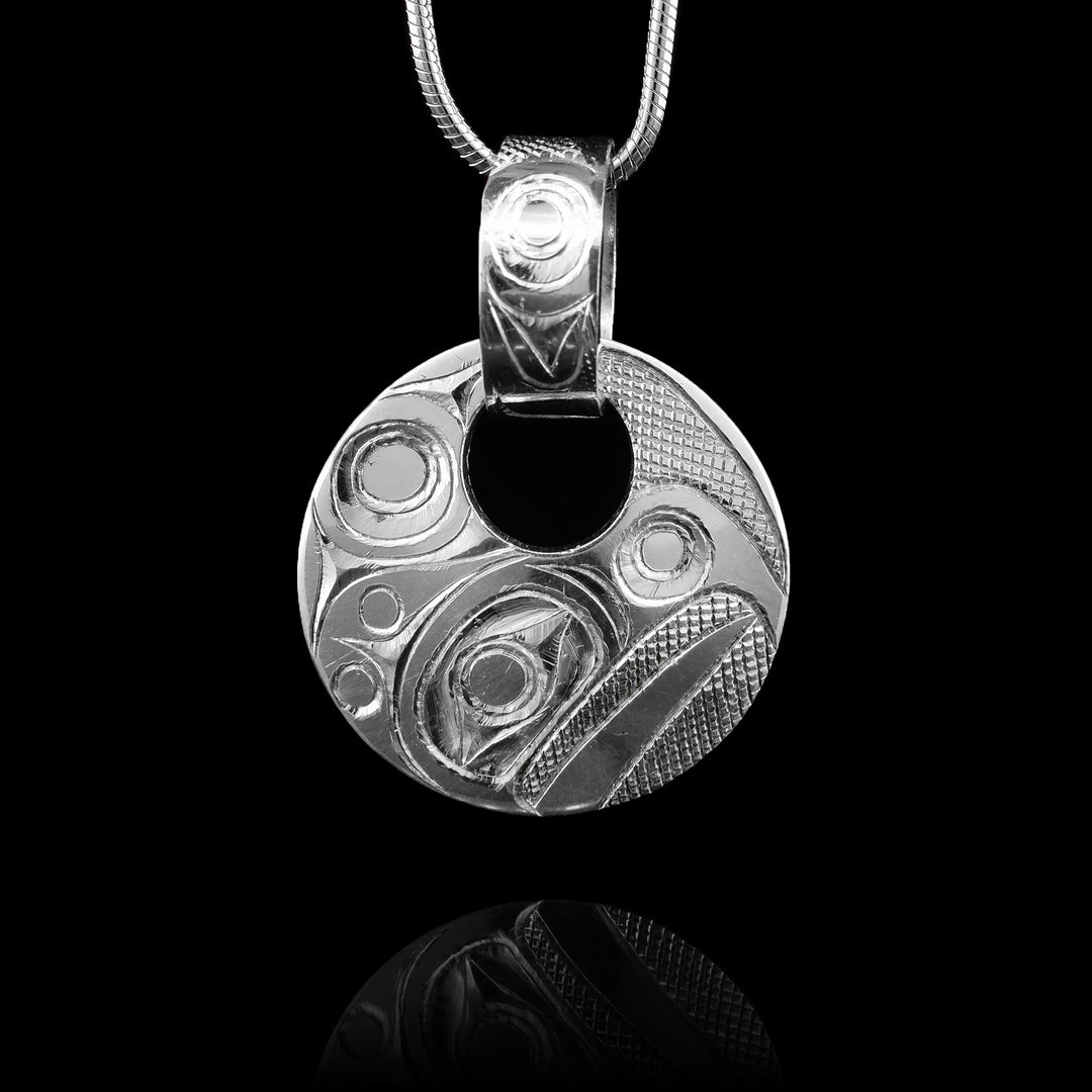 3/4" Silver Eagle Pendant with Decorative Bail