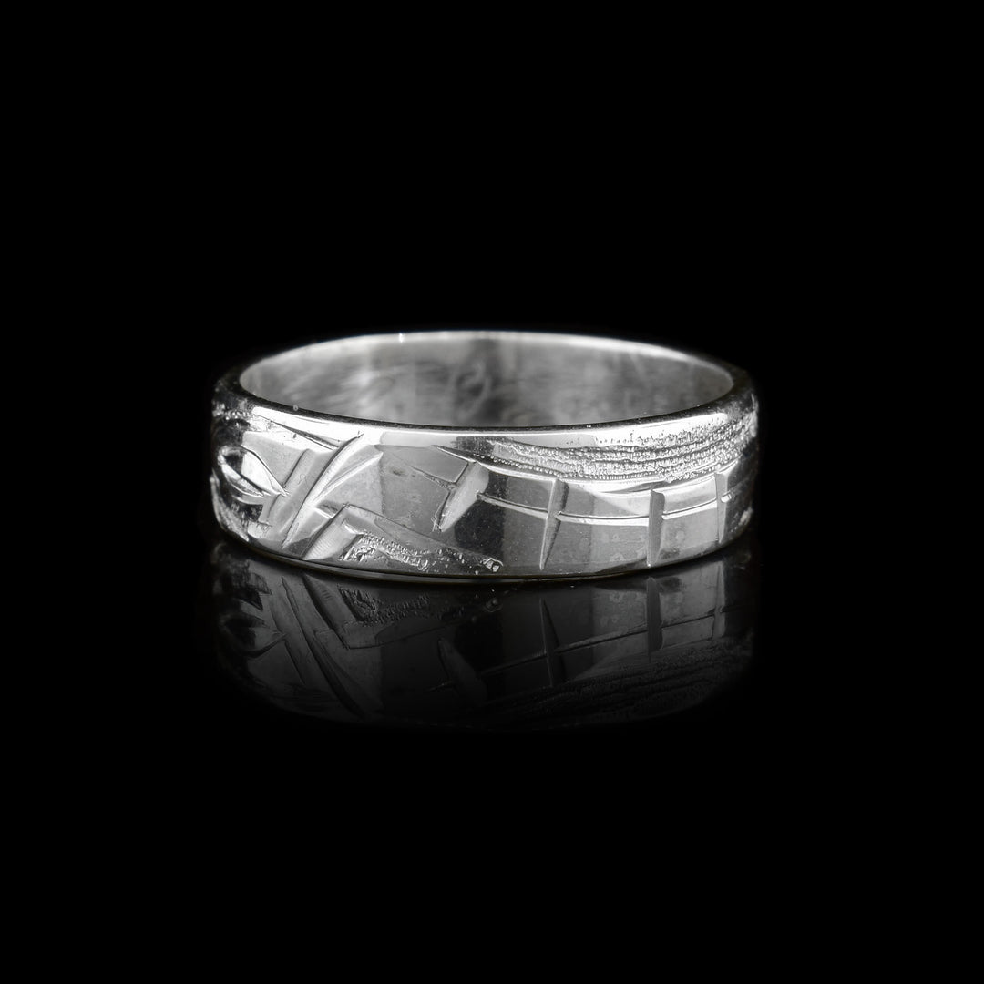 3/16" Sterling Silver Turtle Band Ring
