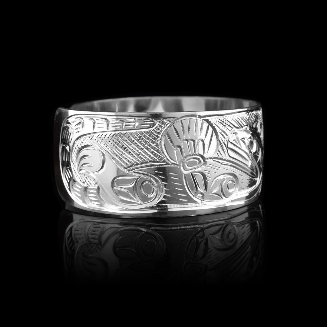 1" Sterling Silver Otter and Orca Bracelet