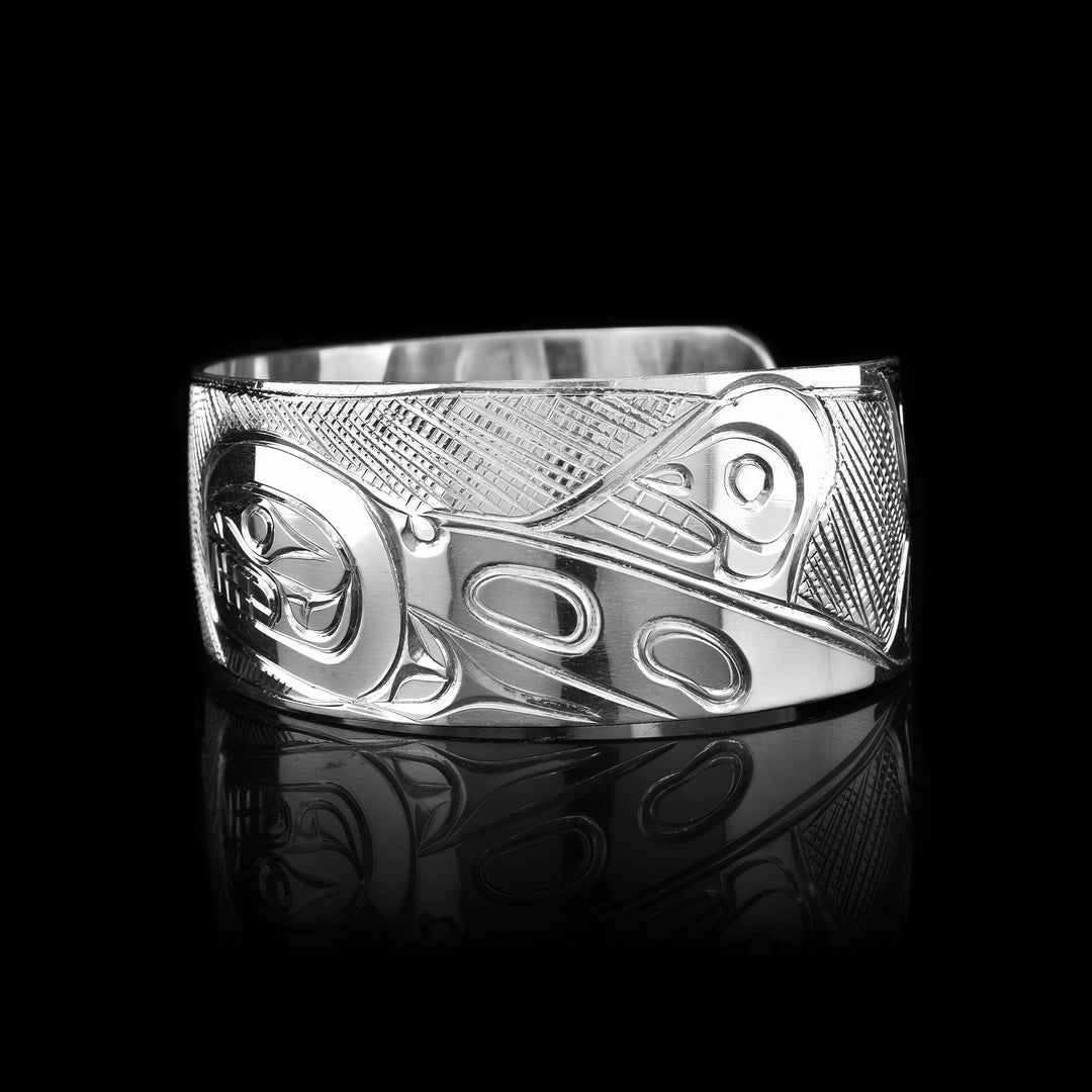 1" Sterling Silver Otter and Orca Bracelet