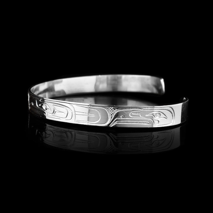 1/4" Sterling Silver Trippel Bird with Wolf Bracelet