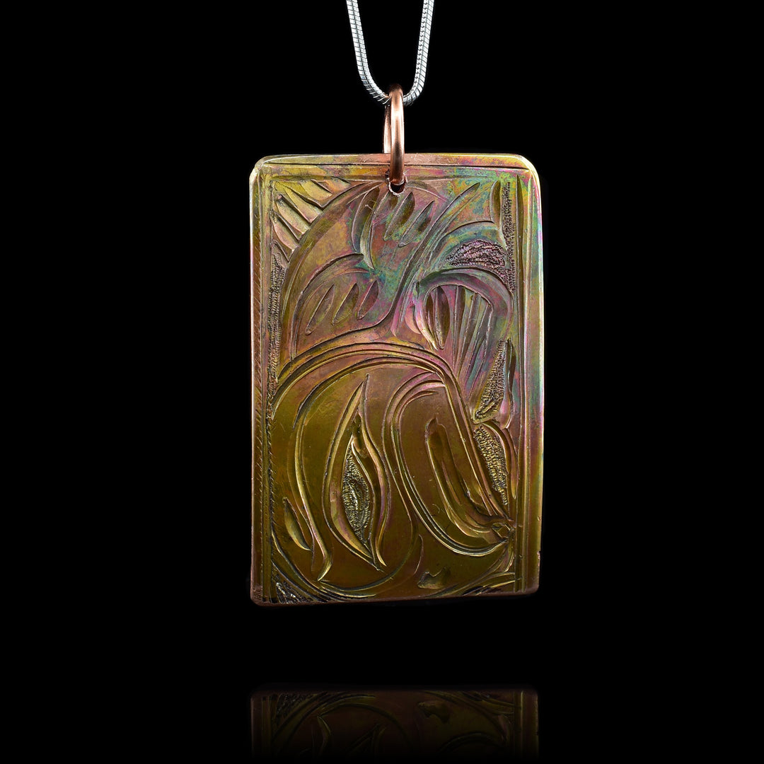 Rectangle Copper Salmon Pendant