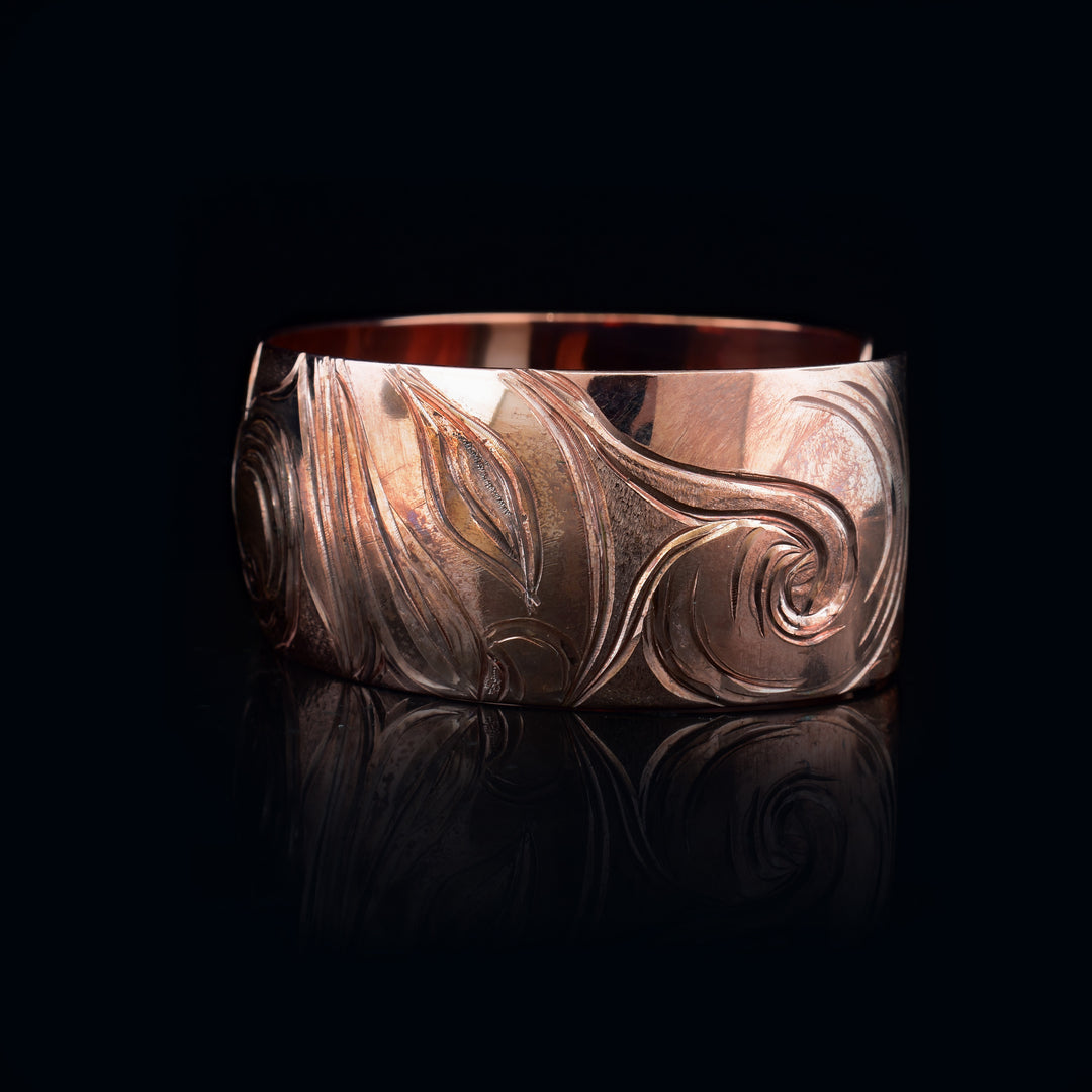 1" Raven and Moon Copper Cuff Bracelet