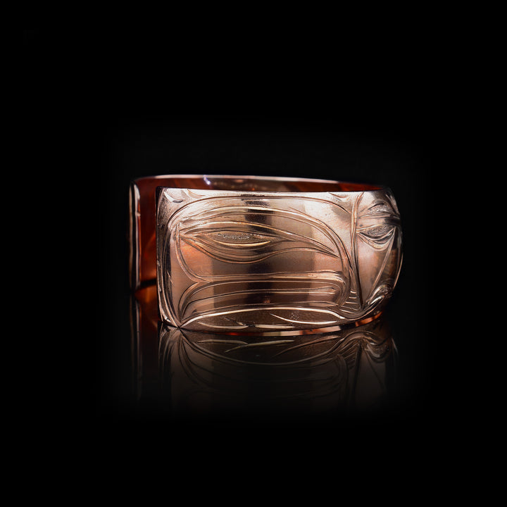 1" Bear and Salmon Copper Cuff Bracelet