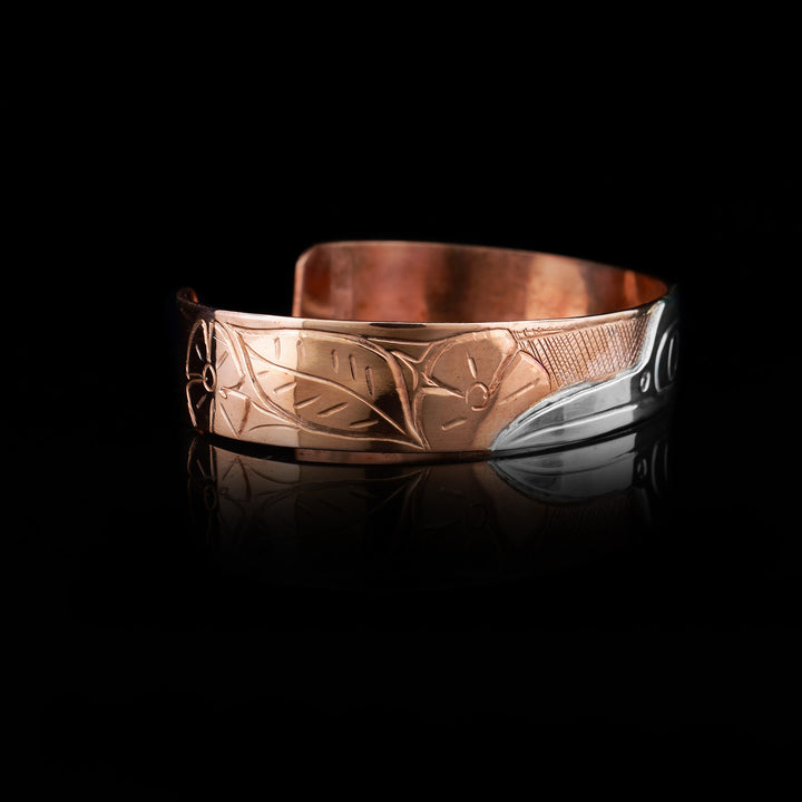 1/2" Sterling Silver Copper Hummingbird Bracelet