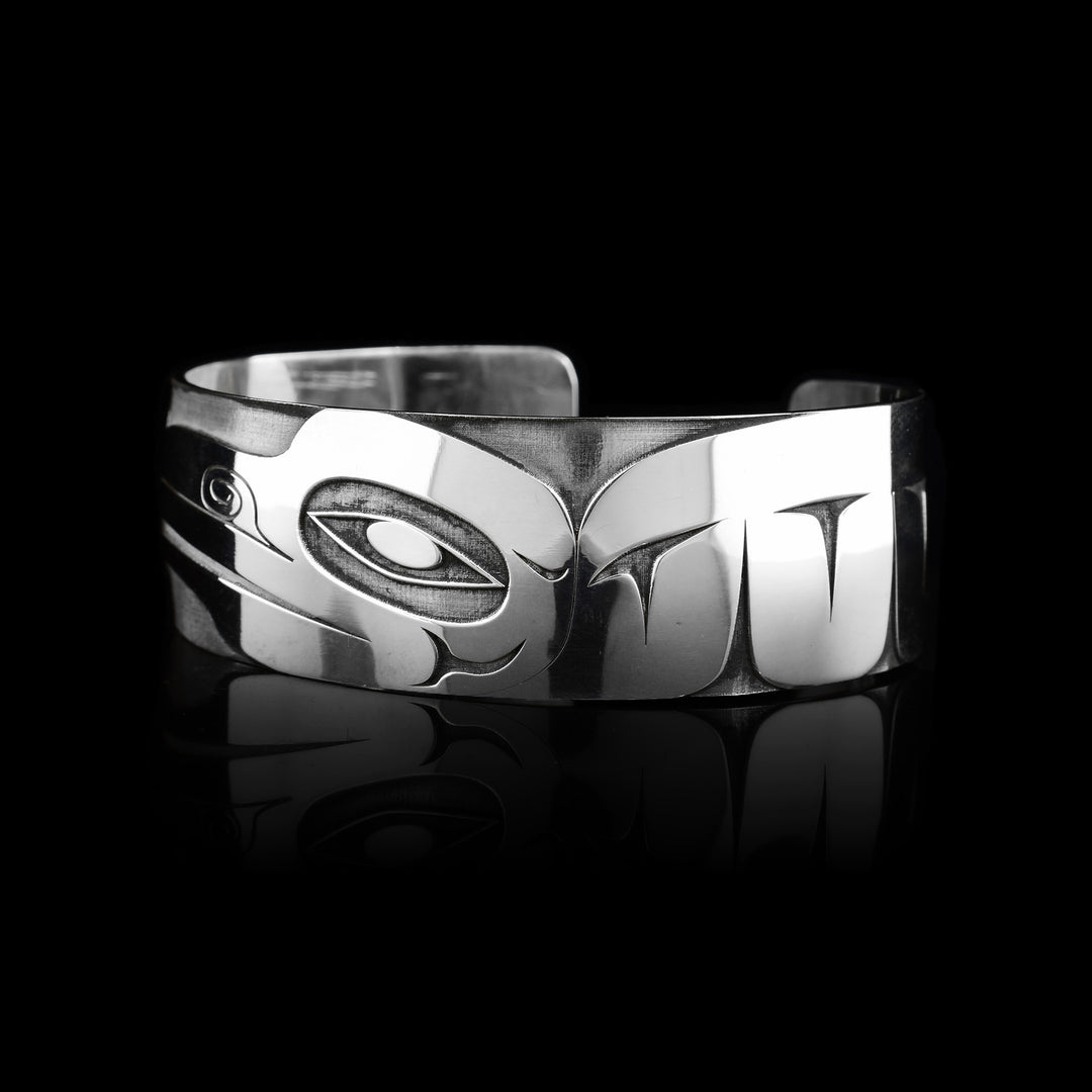 3/4" Sterling Silver Crow Cuff