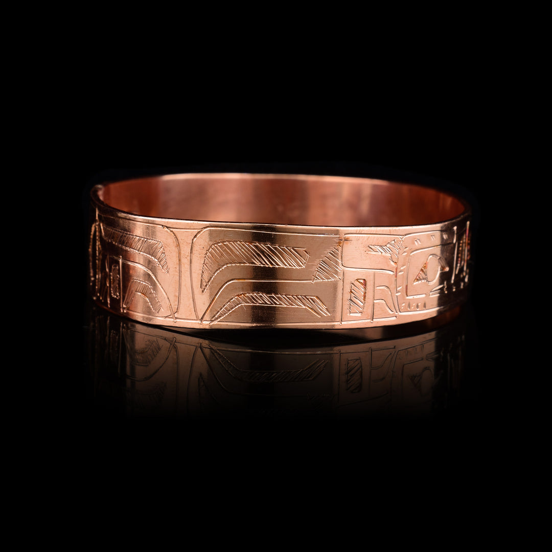 1/2" Copper Wolf and Eagle Bracelet