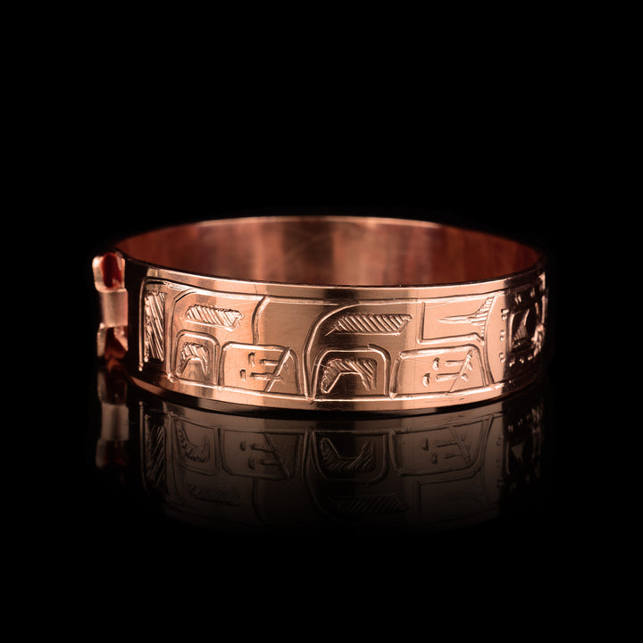 1/2" Copper Double Wolf  Bracelet