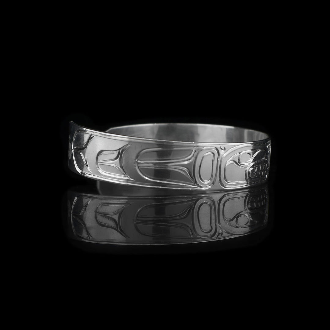 1/2" Sterling Silver Orca and Eagle Bracelet Cuff
