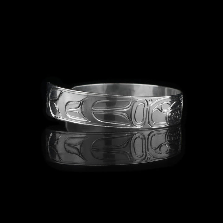 1/2" Sterling Silver Orca and Eagle Bracelet Cuff