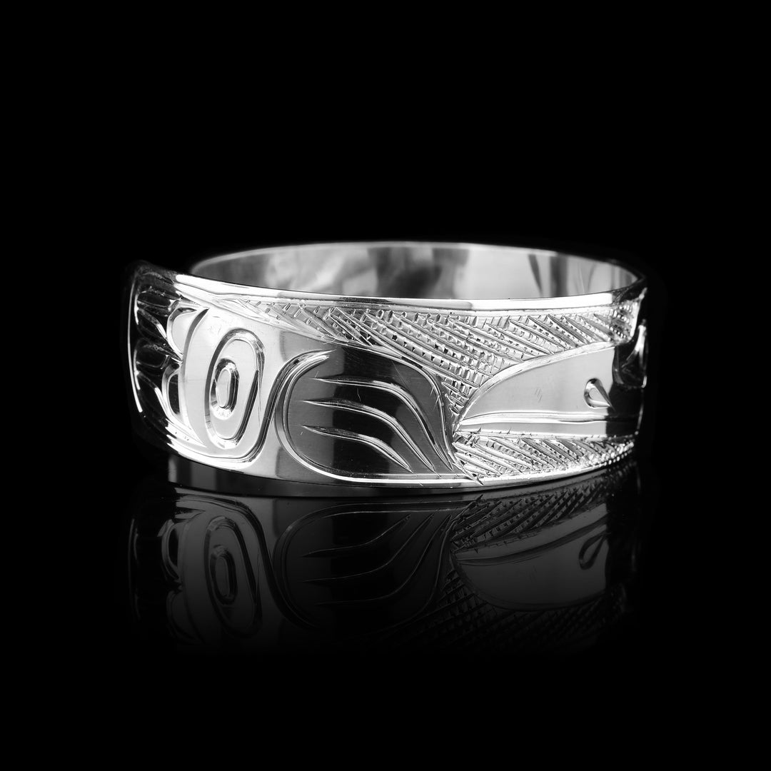 3/4" Sterling Silver Raven Cuff Bracelet