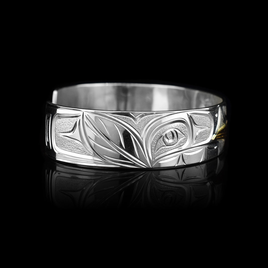 1/2" 14k Gold Sterling Silver Hummingbird Cuff