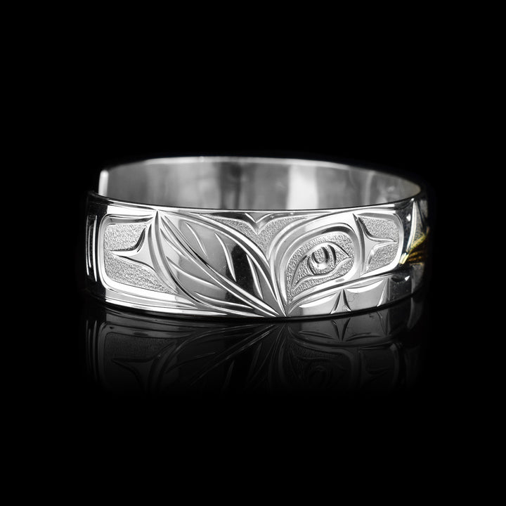 1/2" 14k Gold Sterling Silver Hummingbird Cuff