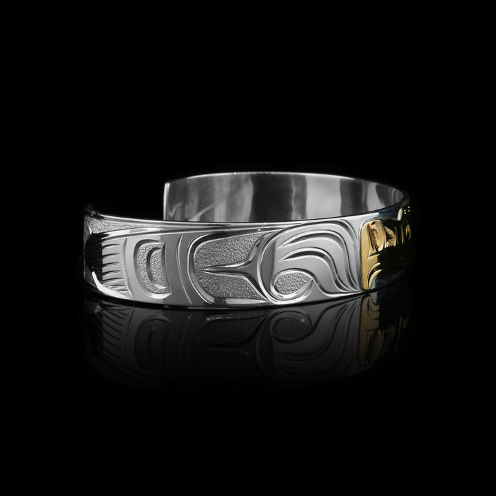 1/2" 14k Gold Sterling Silver Eagle Cuff