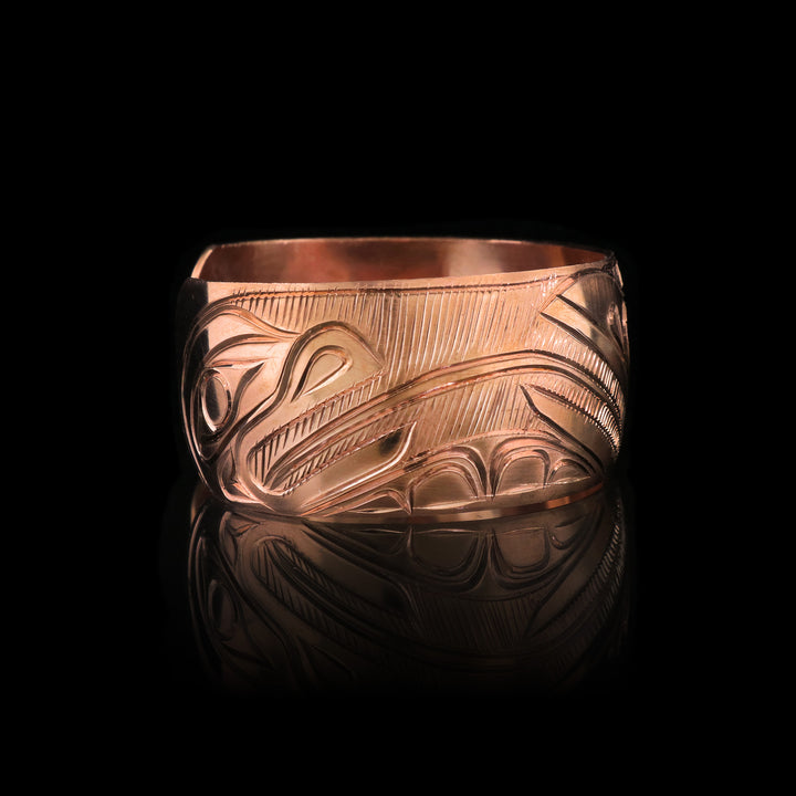 1" Raven and Frog Copper Cuff Bracelet