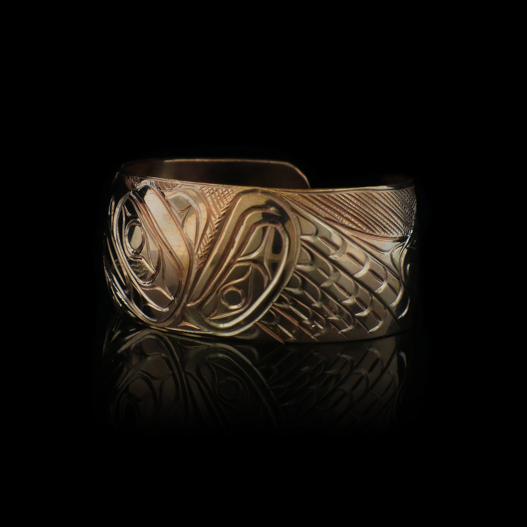 1" Hummingbird and Eagle Copper Cuff Bracelet