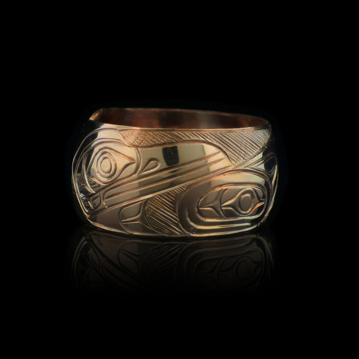 1" Double Raven and Bear Copper Cuff Bracelet
