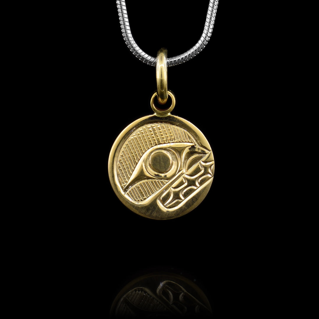 1/2" 14k Orca Circular Pendant