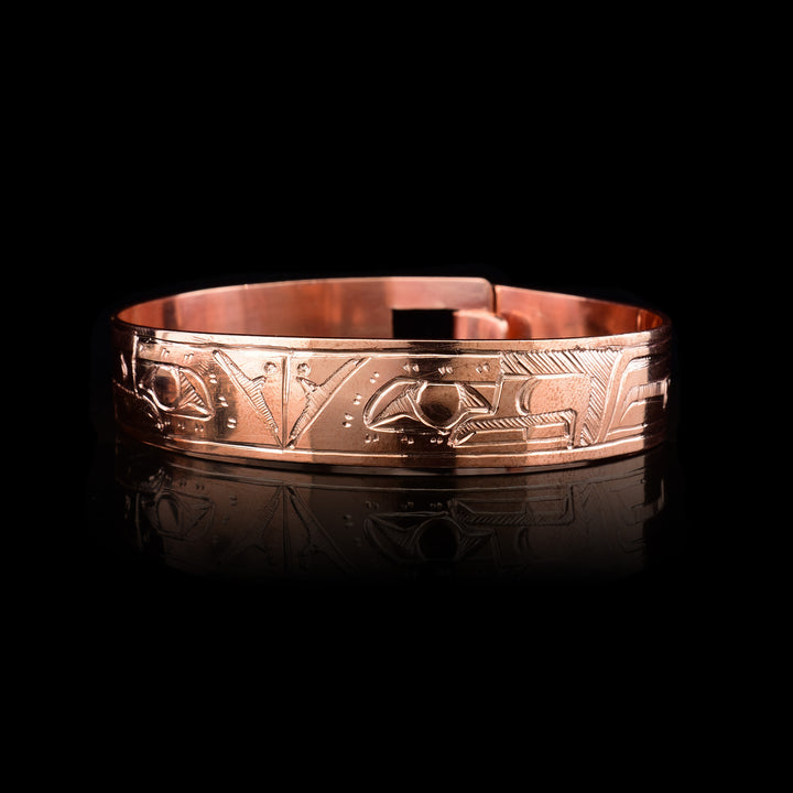 1/2" Copper Double Wolf Bracelet