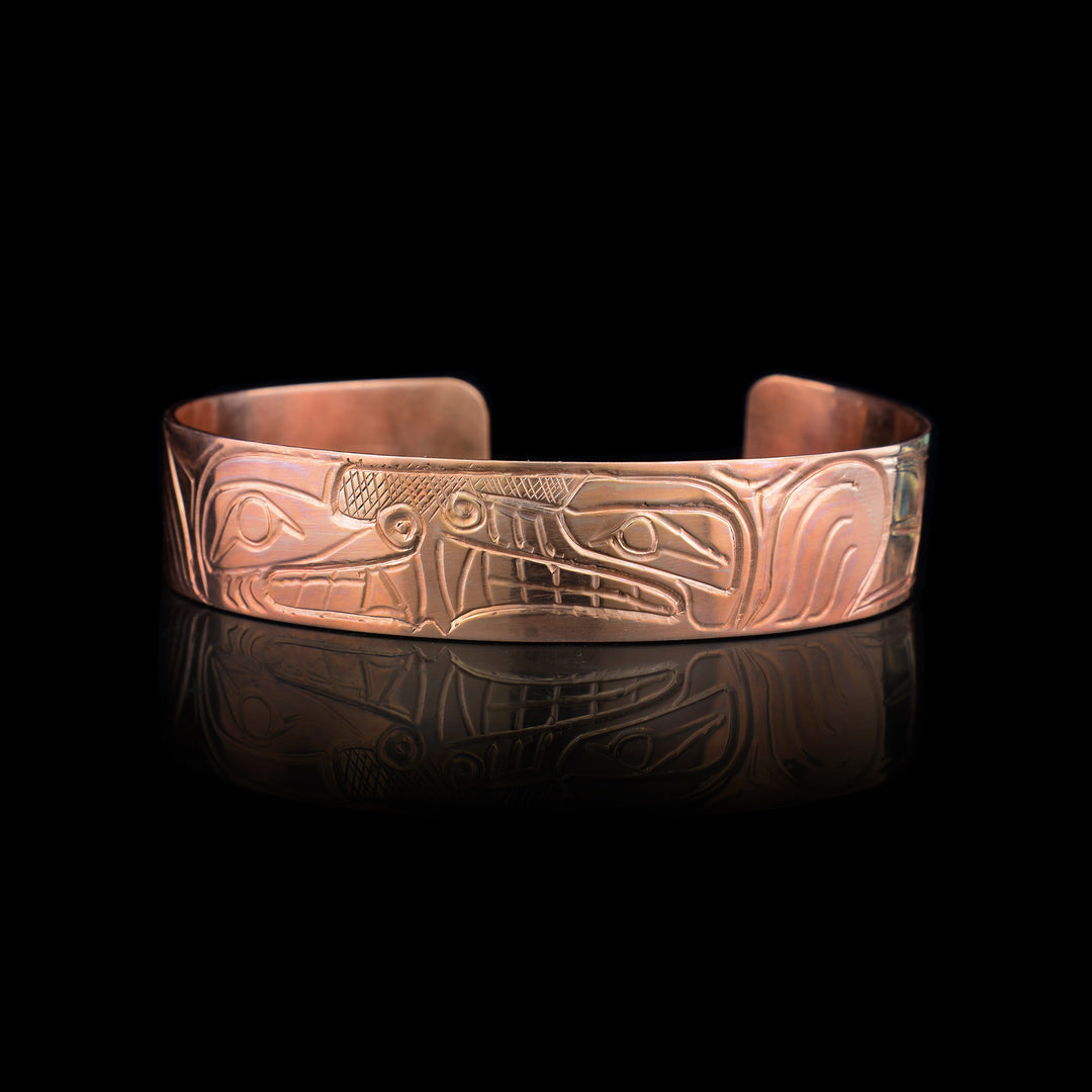 1/2" Copper Wolf Bear Bracelet