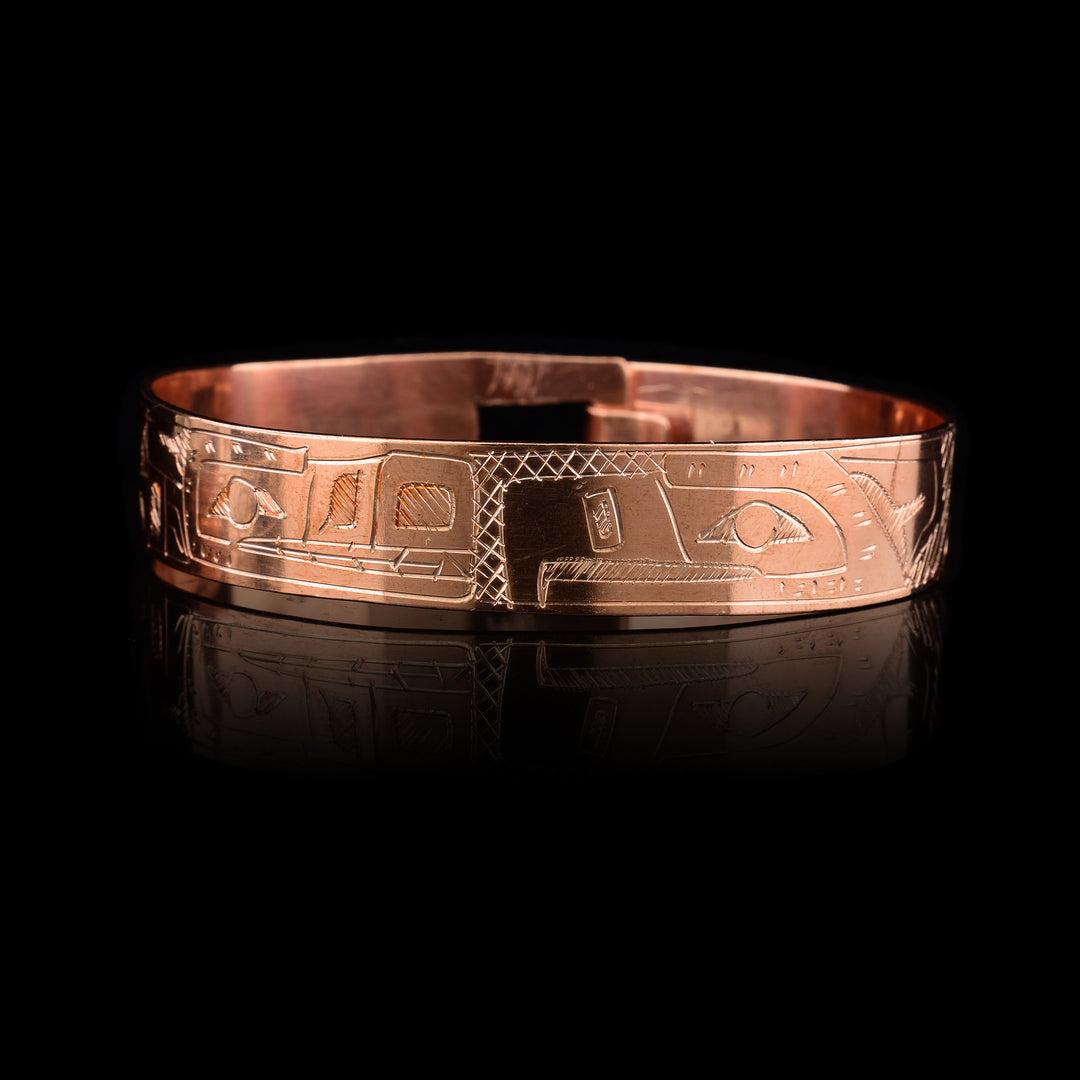 1/2" Copper Wolf and Eagle Bracelet