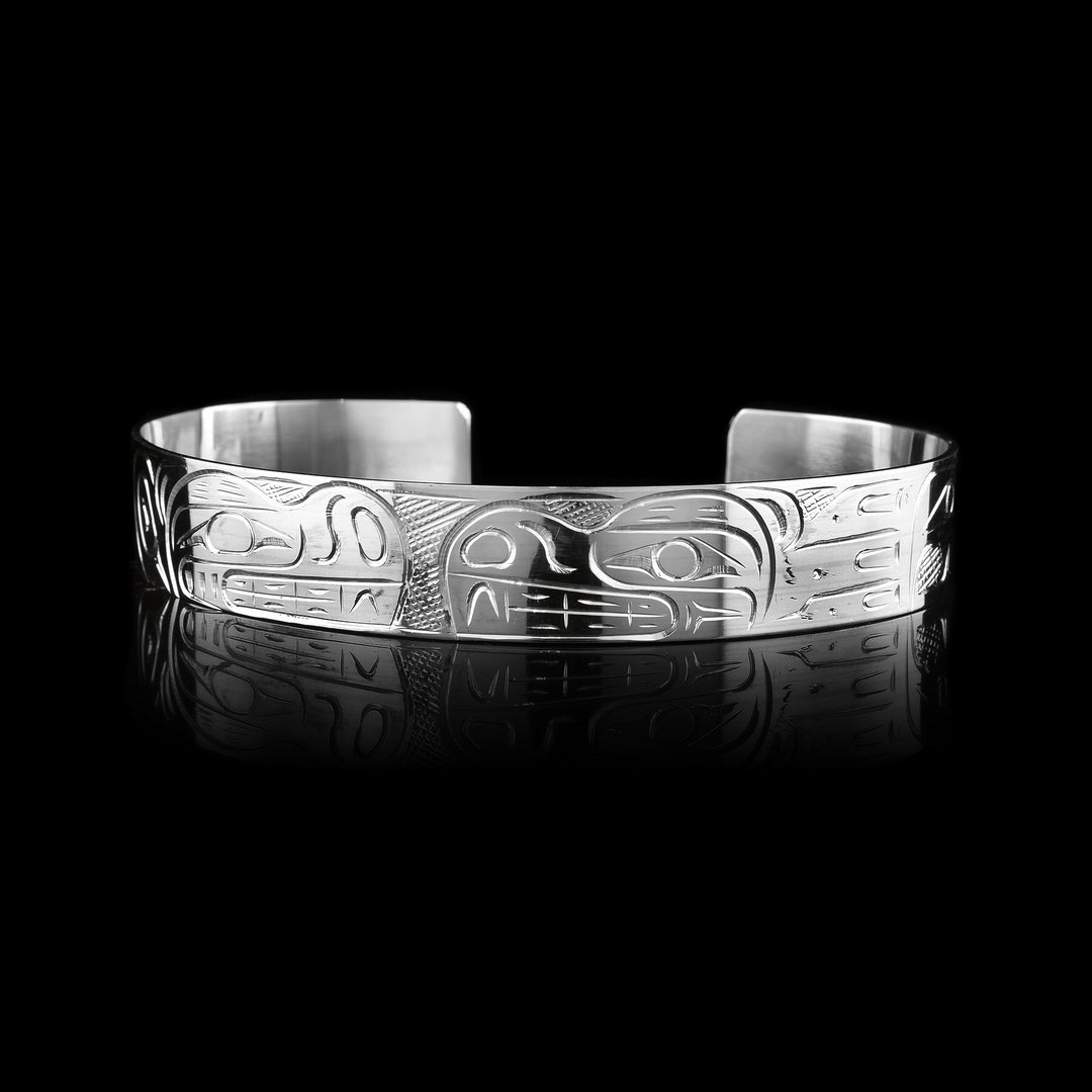 1/2" Double Bear Sterling Silver Cuff, sold at Artina's hand crafted by Graham Henry.