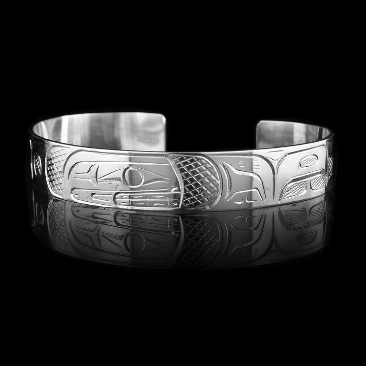 1/2" Large Sterling Silver Orca Cuff