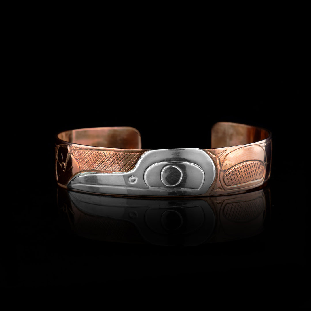 1/2" Sterling Silver Copper Hummingbird Bracelet